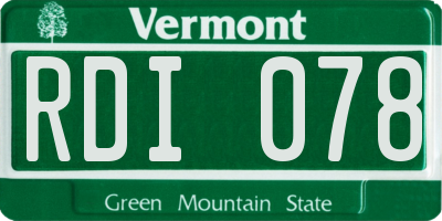 VT license plate RDI078
