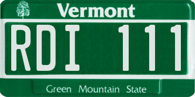 VT license plate RDI111