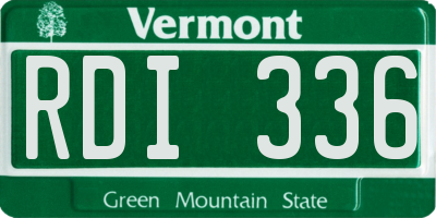 VT license plate RDI336