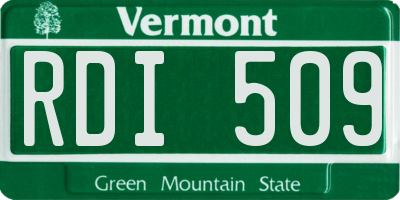VT license plate RDI509
