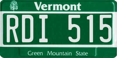 VT license plate RDI515