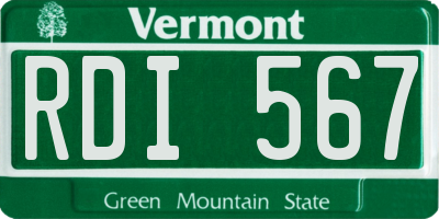 VT license plate RDI567