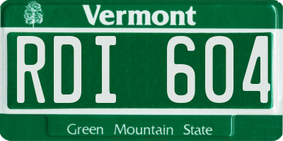 VT license plate RDI604
