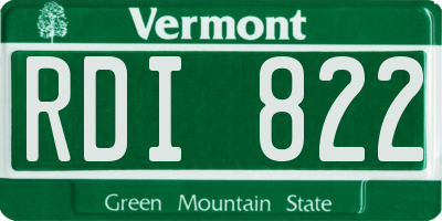 VT license plate RDI822