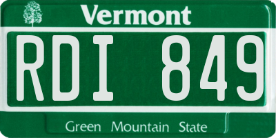 VT license plate RDI849