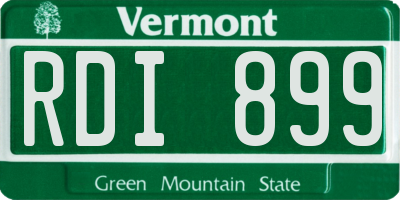 VT license plate RDI899
