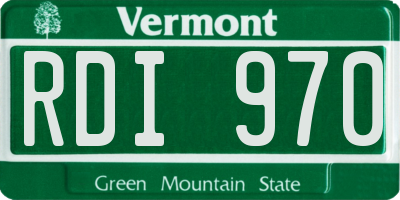 VT license plate RDI970