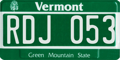 VT license plate RDJ053