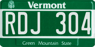 VT license plate RDJ304