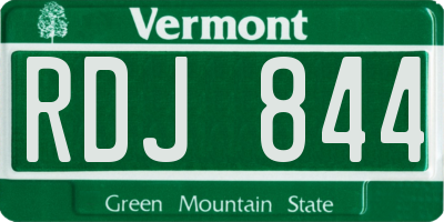VT license plate RDJ844