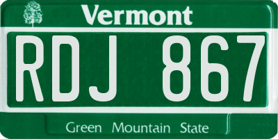 VT license plate RDJ867