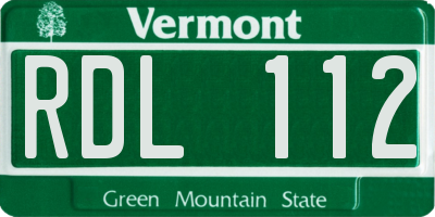 VT license plate RDL112