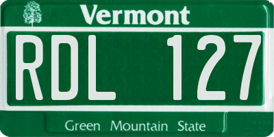 VT license plate RDL127