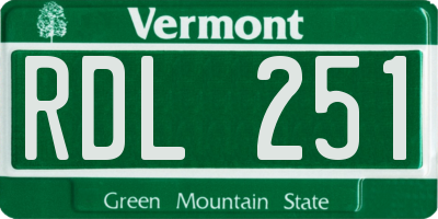 VT license plate RDL251