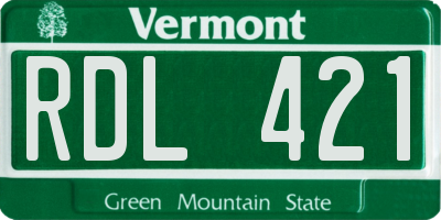 VT license plate RDL421