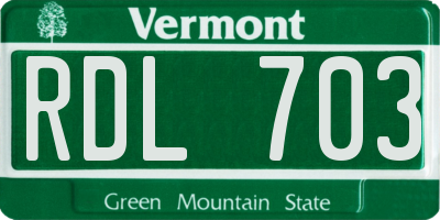 VT license plate RDL703