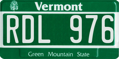 VT license plate RDL976