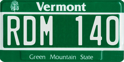 VT license plate RDM140