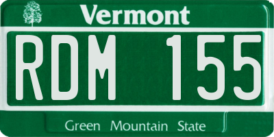 VT license plate RDM155