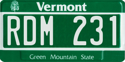 VT license plate RDM231