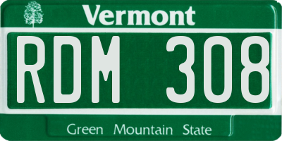 VT license plate RDM308