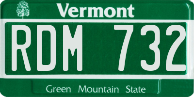 VT license plate RDM732
