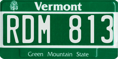 VT license plate RDM813