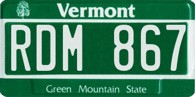 VT license plate RDM867