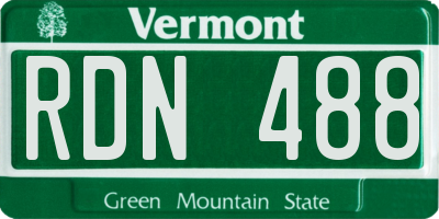 VT license plate RDN488