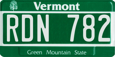 VT license plate RDN782