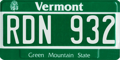 VT license plate RDN932
