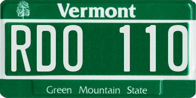 VT license plate RDO110