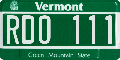 VT license plate RDO111
