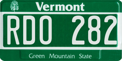 VT license plate RDO282