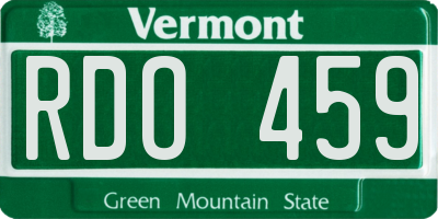 VT license plate RDO459
