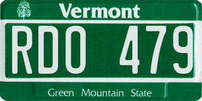 VT license plate RDO479