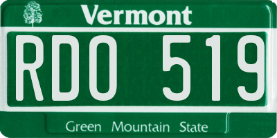 VT license plate RDO519