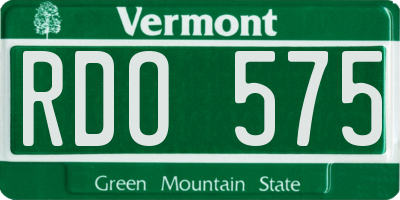 VT license plate RDO575