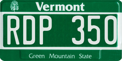 VT license plate RDP350