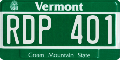 VT license plate RDP401
