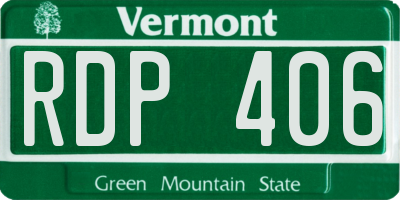 VT license plate RDP406