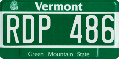 VT license plate RDP486