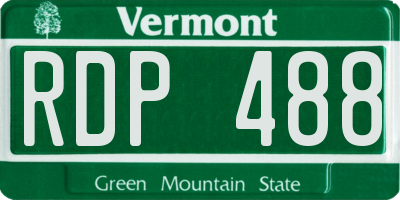 VT license plate RDP488