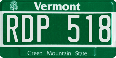 VT license plate RDP518