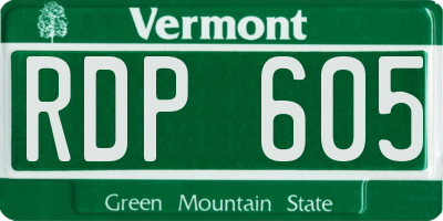 VT license plate RDP605