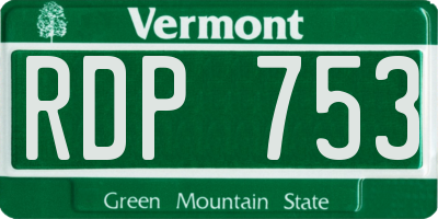 VT license plate RDP753