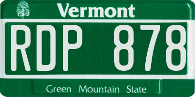 VT license plate RDP878