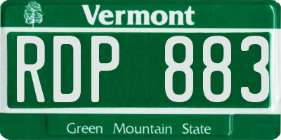VT license plate RDP883