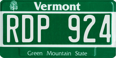 VT license plate RDP924