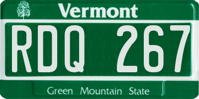 VT license plate RDQ267